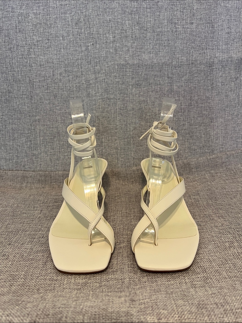 NEOUS Women’s Cream Ankle-Tie Strappy Sandals